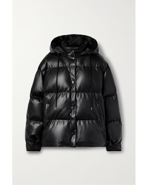Stella McCartney Net Sustain Hooded Quilted Padded Vegetarian Leather Jacket