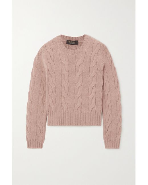 Loro Piana Cropped Cable-knit Cashmere Sweater