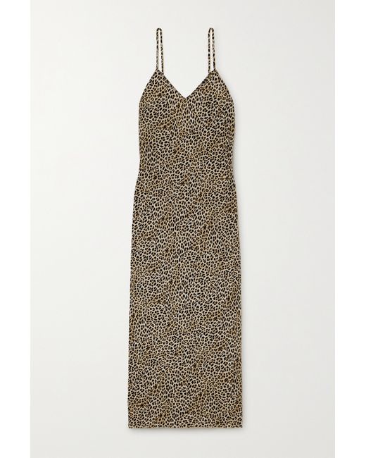 Norma Kamali Leopard-print Georgette Midi Dress Leopard print