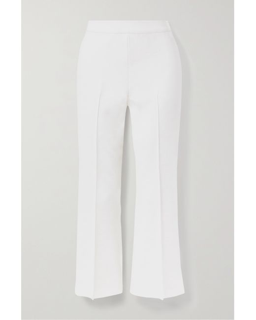 High Sport Kick Cropped Stretch-cotton Flared Pants
