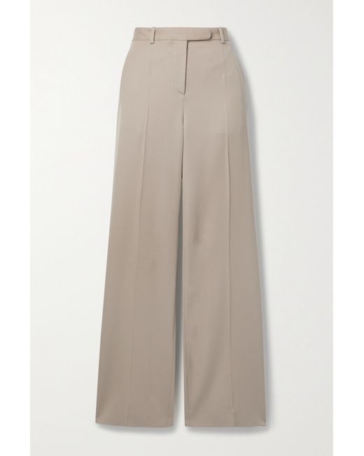The Row Banew Wool-twill Straight-leg Pants Taupe
