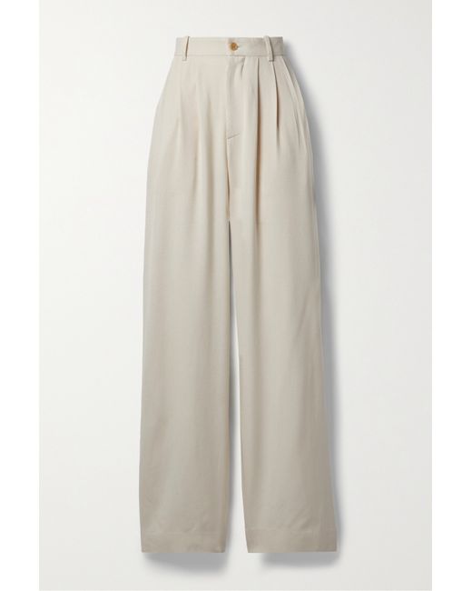 The Row Rufos Pleated Cotton Wide-leg Pants