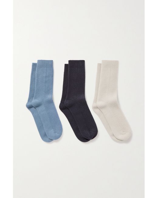 Arch4 Set Of Three Lucia Ribbed Cashmere Socks