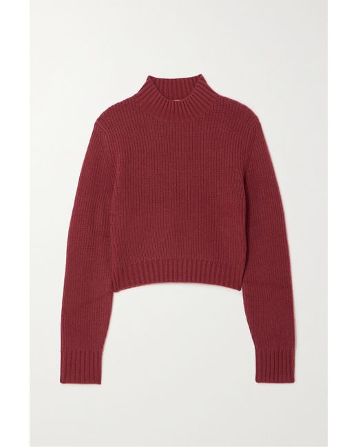 Le Kasha Chiba Cropped Ribbed Organic Cashmere Sweater
