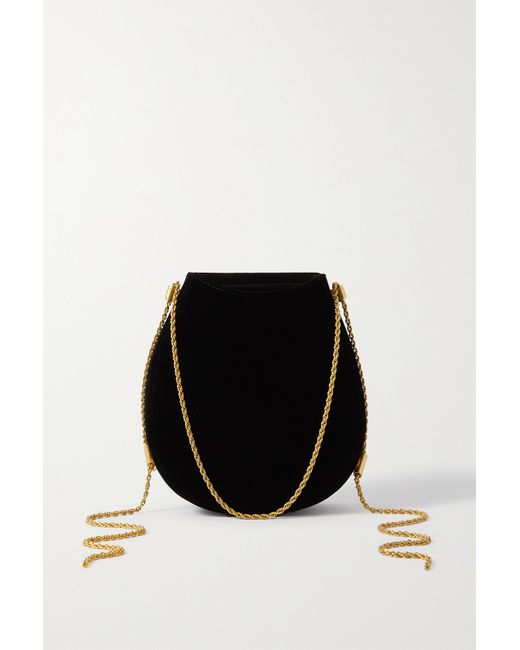 Neous Corvus 0.1 Chain-embellished Velvet Shoulder Bag