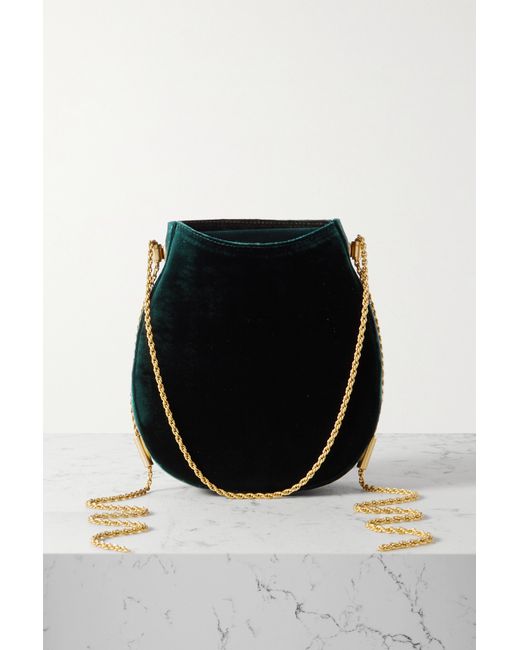Neous Corvus 0.1 Chain-embellished Velvet Shoulder Bag
