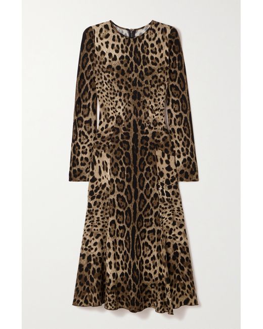 Dolce & Gabbana Leopard-print Jersey Midi Dress Leopard print
