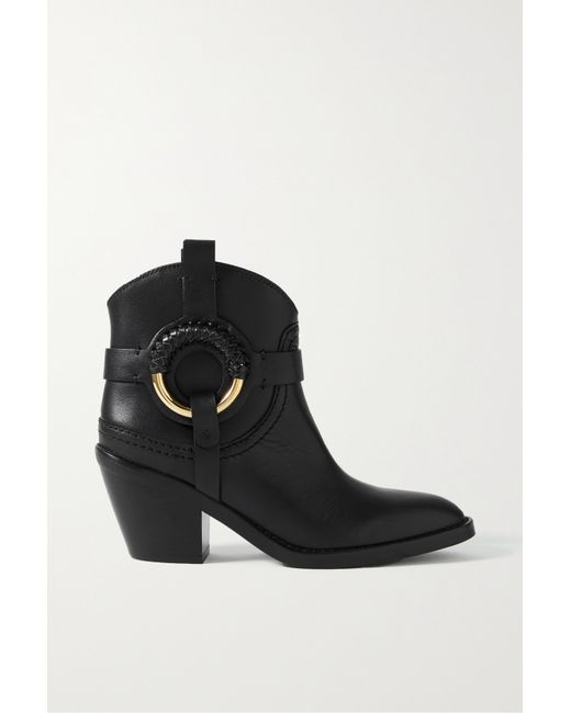 See by Chloé Hana Embellished Leather Ankle Boots