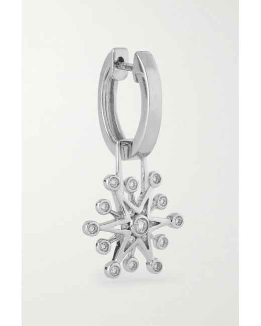 Robinson Pelham Snowflake Earwish 14-karat White Diamond Single Earring One