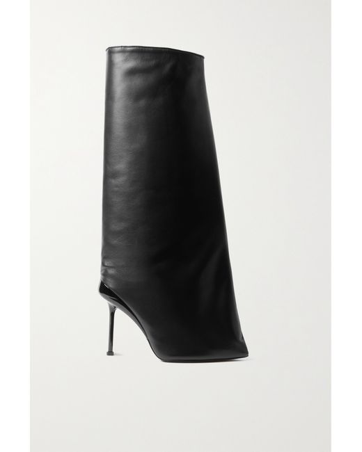 Alexander McQueen Slash Leather Knee Boots