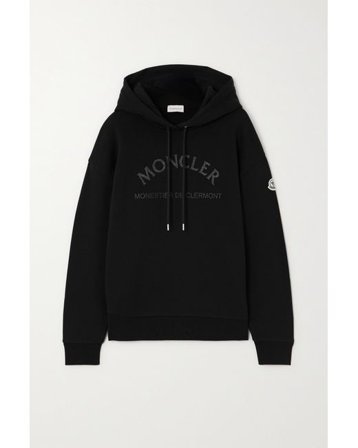 Moncler Oversized Glittered Cotton-jersey Hoodie