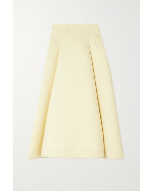 Bottega Veneta Pleated Wool Midi Skirt