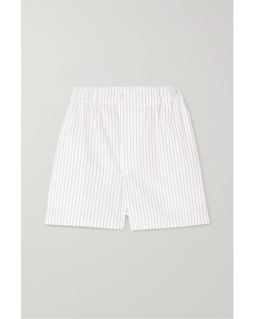 Bottega Veneta Pinstriped Cotton-poplin Shorts