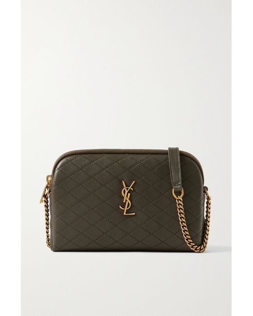 Saint Laurent Gaby Quilted Leather Shoulder Bag Army