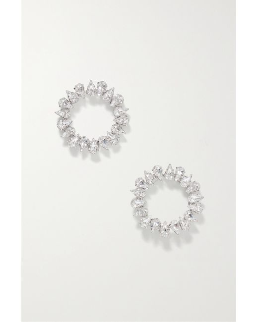 Jennifer Behr Hailey Rhodium-plated Crystal Earrings
