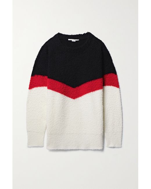 Stella McCartney Net Sustain Striped Ribbed Wool-blend Sweater