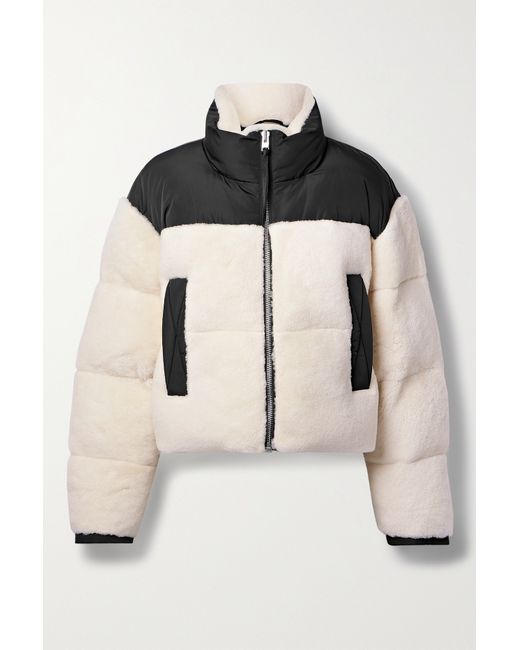 Shoreditch Ski Club Maya Shell-trimmed Quilted Padded Shearling Jacket