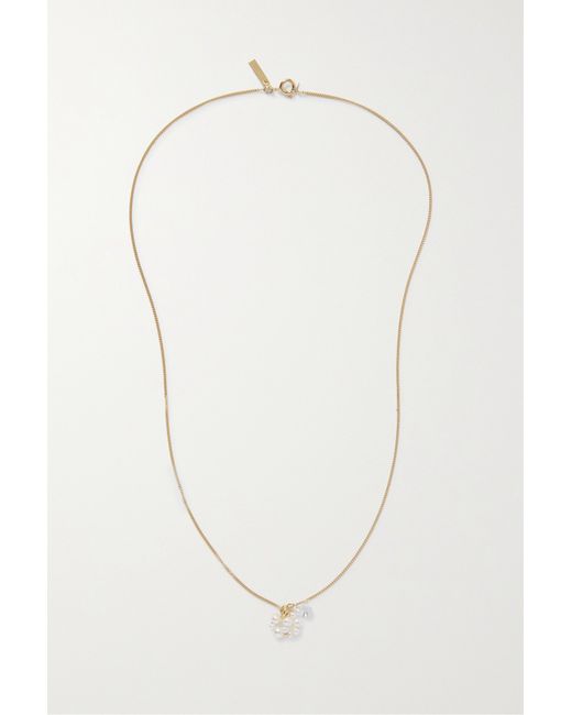 Completedworks The Weight Of Magical Thinking Recycled Gold Vermeil Cubic Zirconia And Pearl Necklace