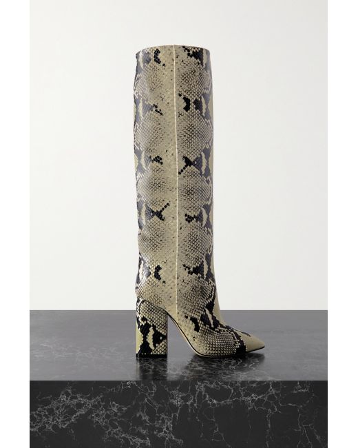 Paris Texas Anja Snake-effect Leather Knee Boots Snake print