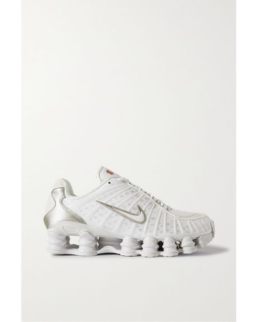 Nike Shox Tl Metallic Canvas-trimmed Rubber And Mesh Sneakers