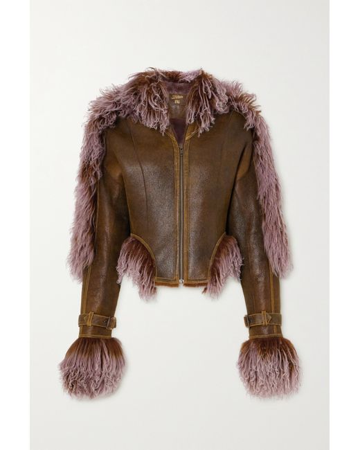 Jean Paul Gaultier Knwls Shearling-trimmed Leather Jacket
