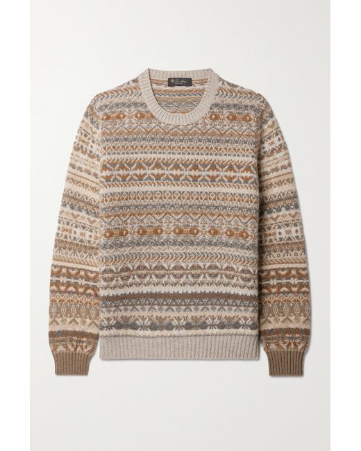 Loro Piana Fair Isle Cashmere And Silk-blend Sweater