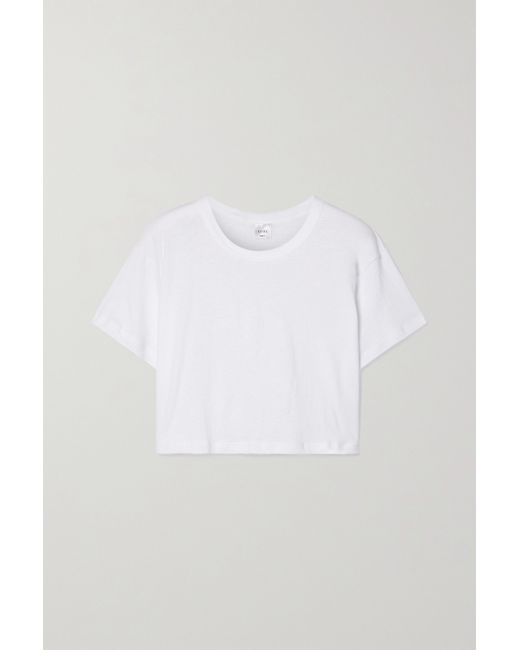 Leset Cropped Slub Cotton-jersey T-shirt
