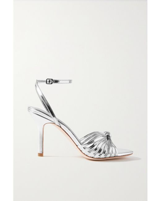 Loeffler Randall Ada Knotted Mirrrored-leather Sandals