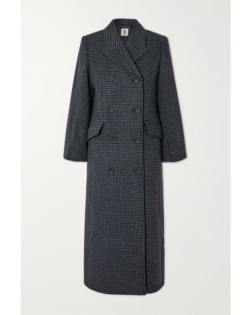 By Malene Birger Gardeniia Double-breasted Checked Recycled Wool-blend Coat Dark