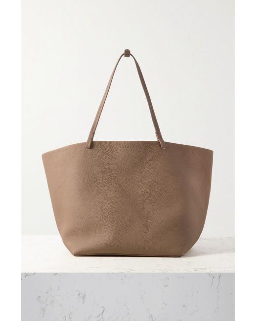 The Row Park Xl Textured-leather Tote Taupe