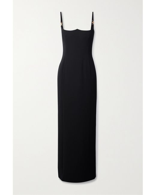 Versace Icons Embellished Silk-cady Maxi Dress