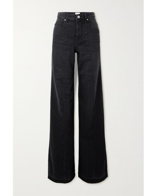 Isabel Marant Noldy Paneled High-rise Wide-leg Jeans