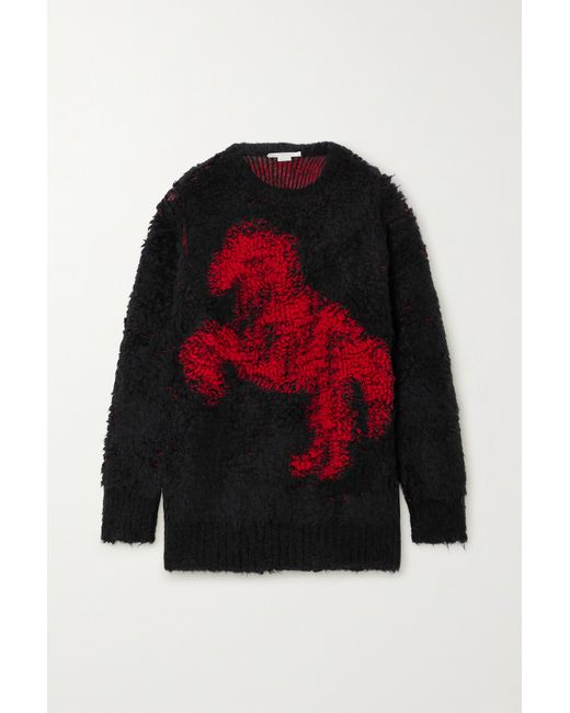 Stella McCartney Net Sustain Oversized Jacquard-knit Alpaca-blend Sweater