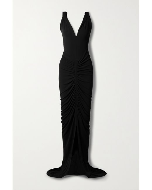 Givenchy Open-back Ruched Crepe Gown