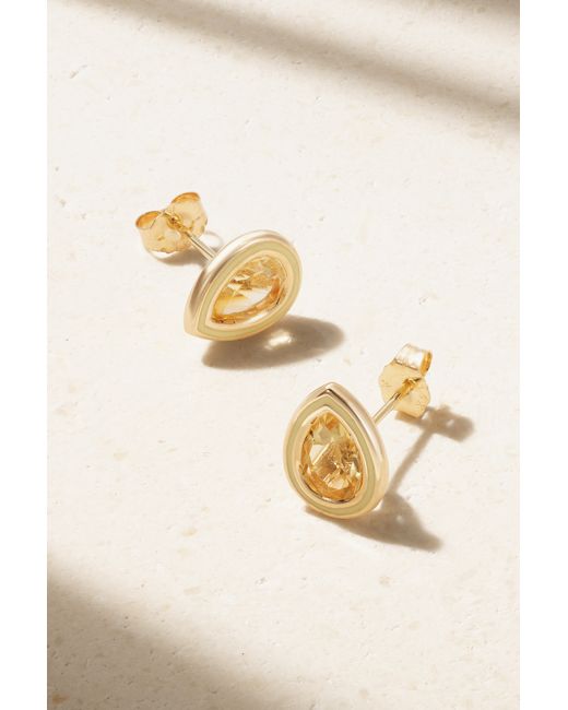 Alison Lou Madison 14-karat Gold Citrine And Enamel Earrings