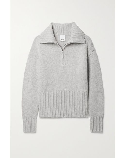 Allude Troyer Ribbed Wool And Cashmere-blend Sweater Light