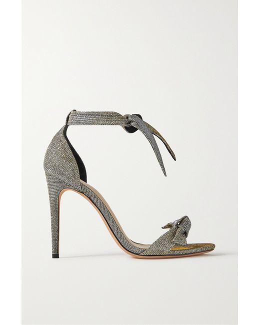 Alexandre Birman Clarita Bow-embellished Lurex Sandals