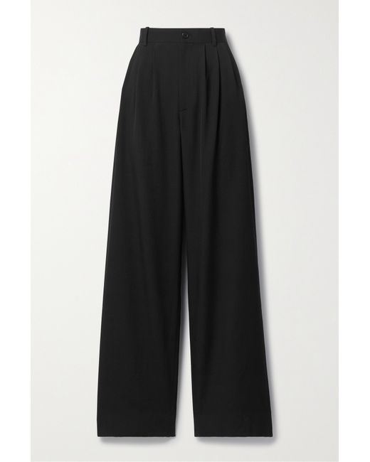The Row Rufos Pleated Wool And Mohair-blend Wide-leg Pants