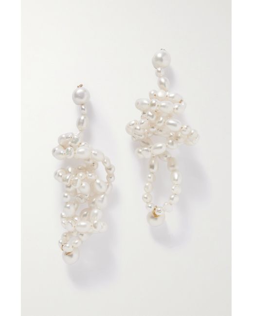 Pearl Octopuss.Y Lotus Gold-plated Pearl Earrings