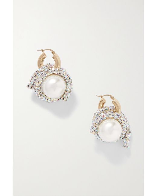 Pearl Octopuss.Y Grande Lumaca And Silver-plated Faux Pearl Crystal Earrings
