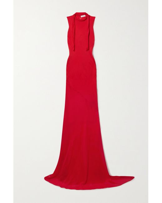 Veronica de Piante Christy Wool And Silk-blend Georgette Gown