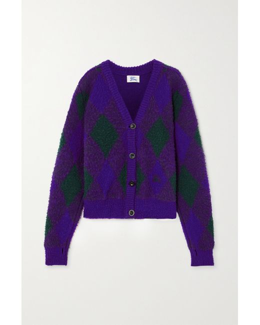 Burberry Checked Wool Cardigan