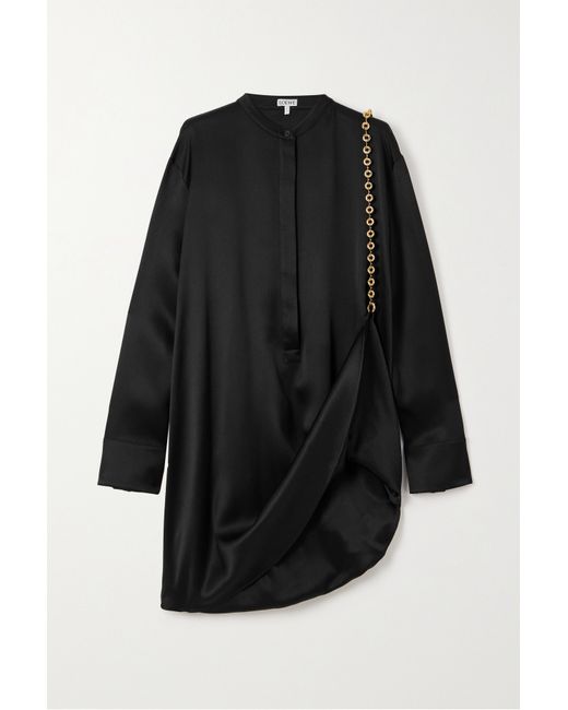 Loewe Embellished Silk-satin Shirt Dress