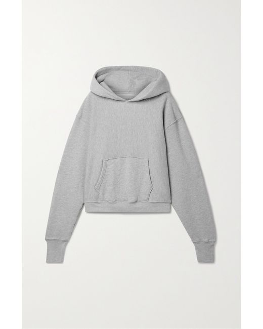 Les Tien Cara Cropped Cotton-jersey Hoodie