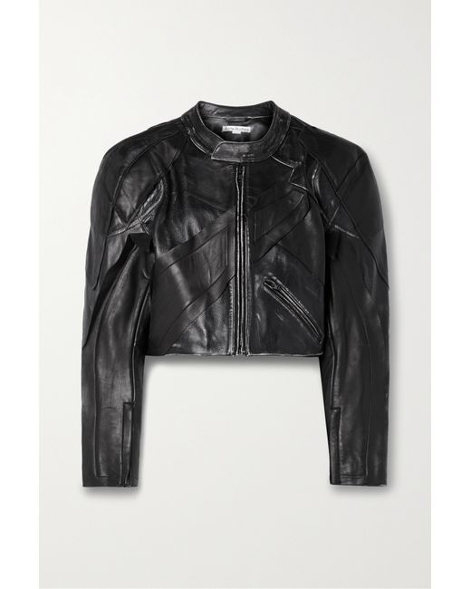 Acne Studios Paneled Distressed Leather Jacket