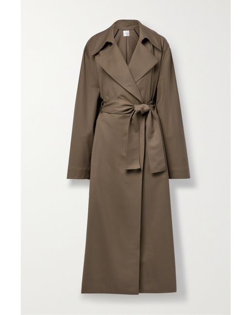 Leset Jane Belted Wool-blend Twill Trench Coat