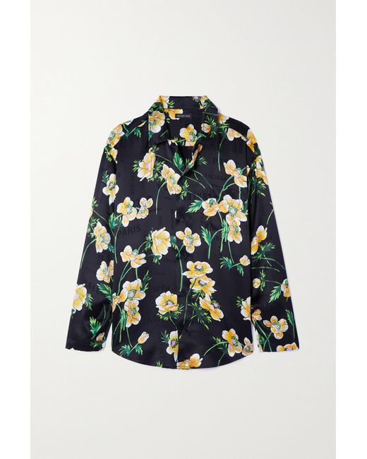 Balenciaga Floral-print Silk-jacquard Shirt