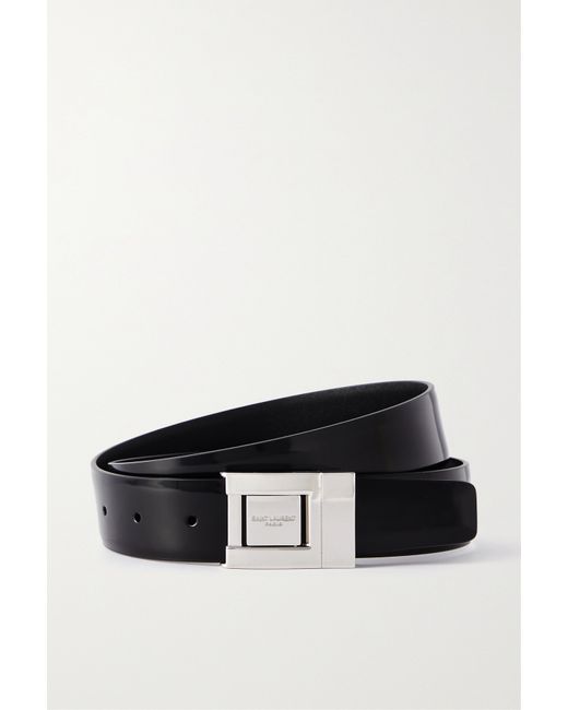 Saint Laurent Glossed-leather Belt