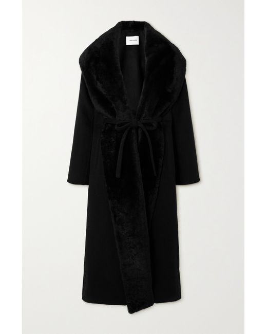 Yves Salomon Shearling-trimmed Wool And Cashmere-blend Coat