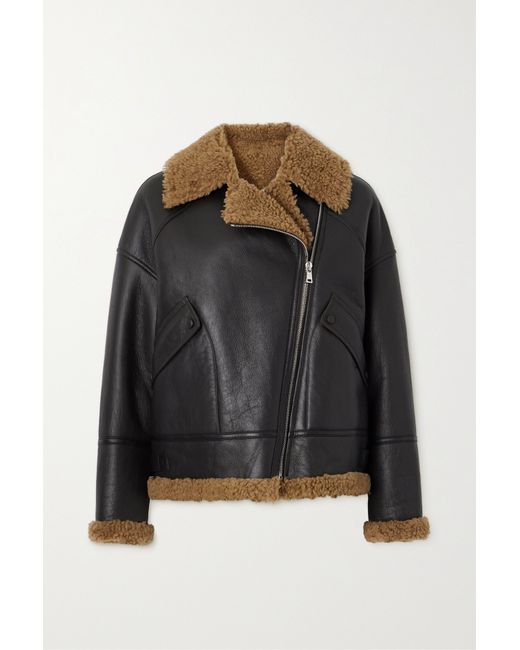 Yves Salomon Shearling-trimmed Leather Jacket